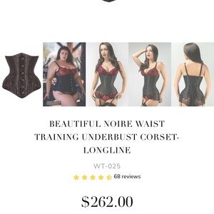 Beautiful noire waist-training corset longline. BRAND NEW!